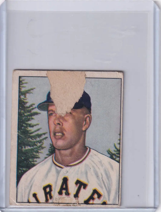 Vintage 1950 Bowman Baseball card of Cliff Chambers, Pittsburgh Pirates player in uniform