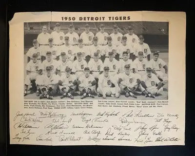 1950 Detroit Tigers 9x12 Thin Paper Team Issued Mailer Picture Photo George Kell - Sports Memorabilia