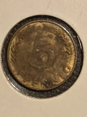 1950 Germany 5 Pfennig Coin - Collectible Copper-Nickel Currency - Coins & Currency
