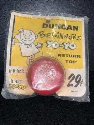 1950’s Vintage Duncan Yo-Yo Red & Blue Wood Beginners #44 NOS 29 Cents MISP