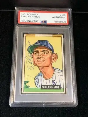 1951 Bowman 195 Paul Richards Signed PSA/DNA AUTO Authentic White Sox Waxahachie - Baseball Card Single