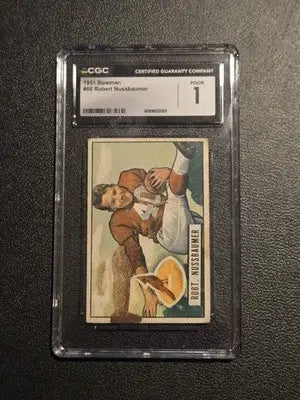 1951 Bowman #66 Robert Nussbaumer CGC 1 - Football Card Single
