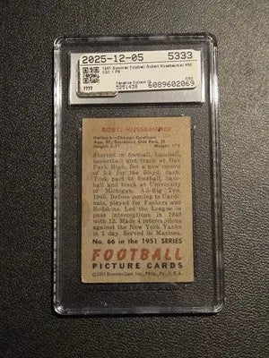 1951 Bowman #66 Robert Nussbaumer CGC 1 - Football Card Single