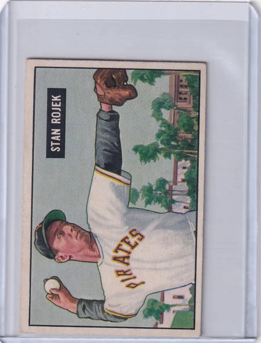 Vintage 1951 Bowman Baseball #166 Stan Rojek card featuring St. Louis Cardinals