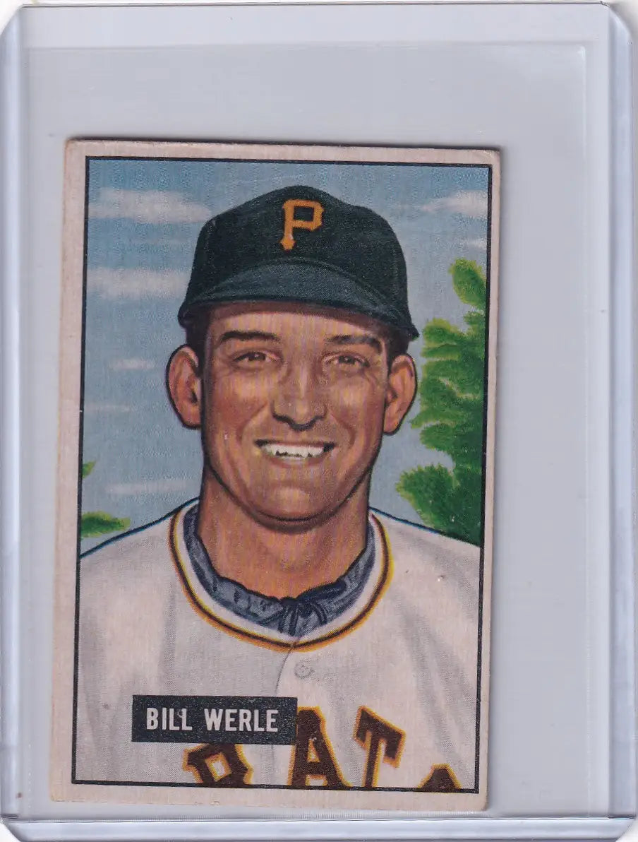 1951 Bowman Baseball card featuring Bill Werle of the Pittsburgh Pirates