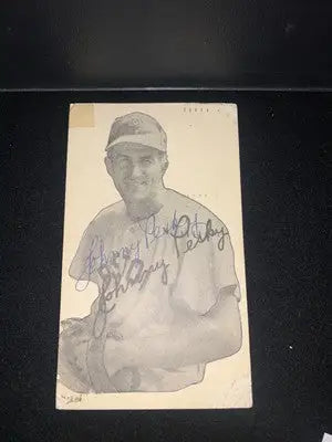 Signed vintage Johnny Pesky post card dated and postmarked from Temple TX JSA Auto