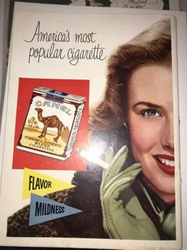 Vintage Camel cigarette advertisement featured in 1951 Cotton Bowl football program