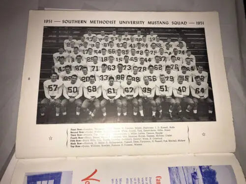 1951 Southern Methodist University Mustang Squad in Cotton Bowl Football Program image