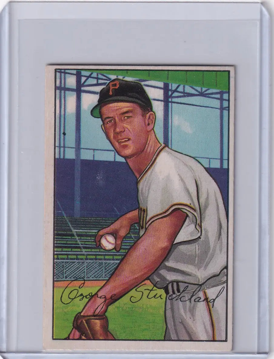 Vintage 1952 Bowman Baseball card featuring George Strickland of the Pittsburgh Pirates