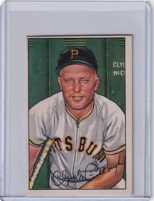 1952 Bowman Baseball card featuring Clyde McCullough of the Pittsburgh Pirates