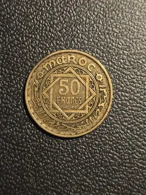 1952 Morocco 50 Francs Coin Bronze Very Good Condition Rare Collectible - Coins & Currency