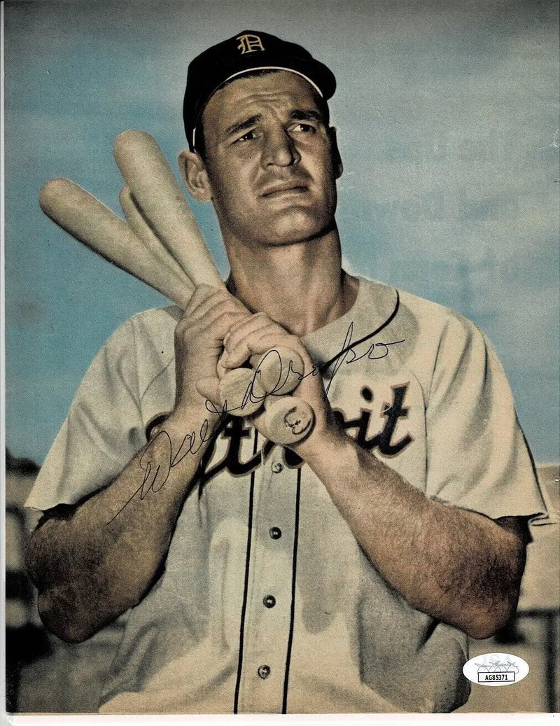 Walt Dropo signed sport magazine page featuring Detroit Tigers autograph memorabilia