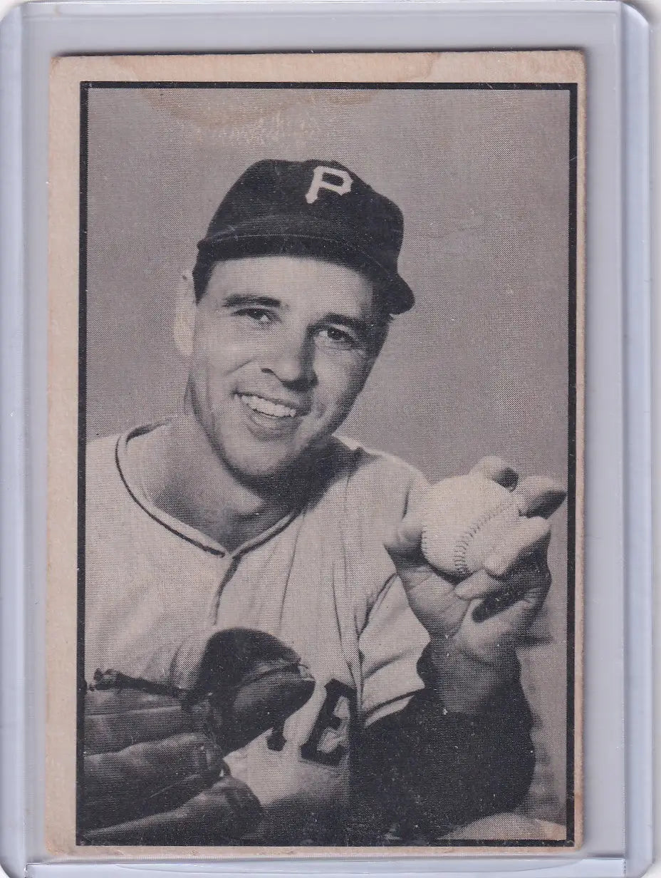 Vintage 1953 Bowman B&W baseball card of Paul LaPalme from the Pittsburgh Pirates