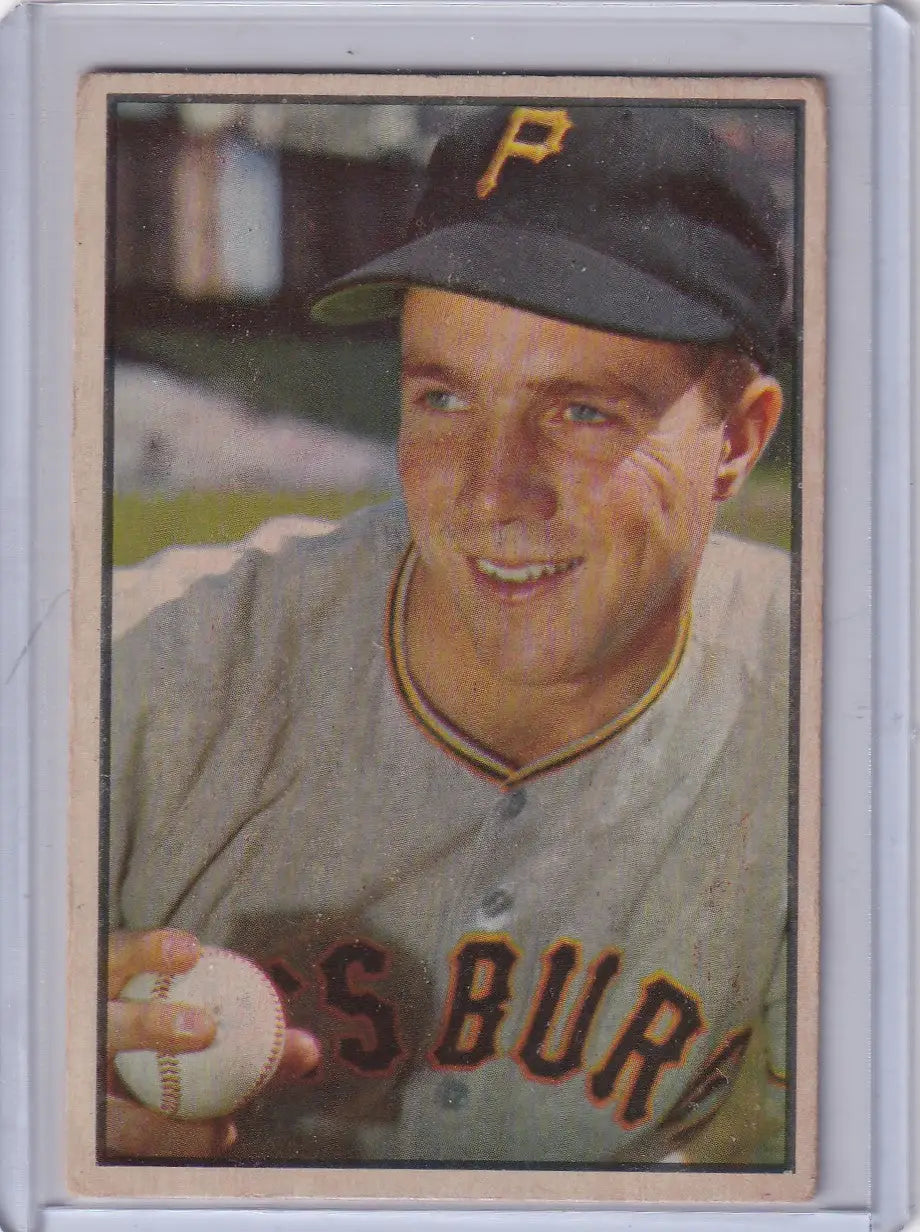 Vintage Bowman Color baseball card of Bob Friend from the Pittsburgh Pirates