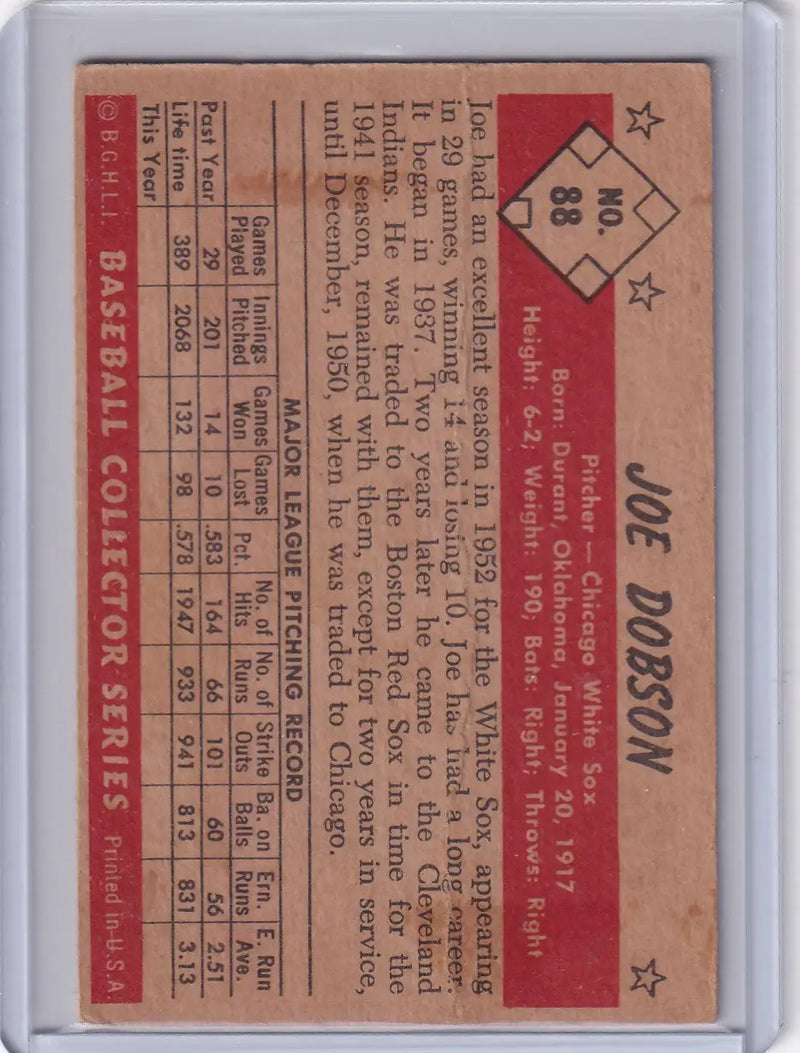 1953 Bowman Color #88 Joe Dobson - Chicago White Sox