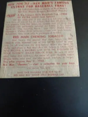 1953 Red Man Tobacco - AL. Roberto ’Bobby’ Avila #26. Cleveland Indians. VG - Baseball Card Single