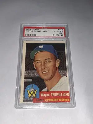 1953 Topps #159 Wayne Terwilliger PSA 4 MK Washington Senators - Baseball Card Single