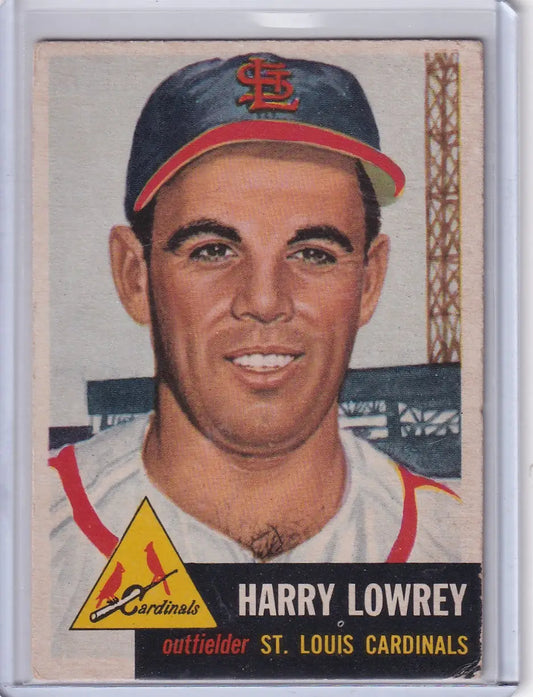 1953 Topps Baseball #16 Peanuts Lowrey - St. Louis Cardinals DP - Baseball Card Single