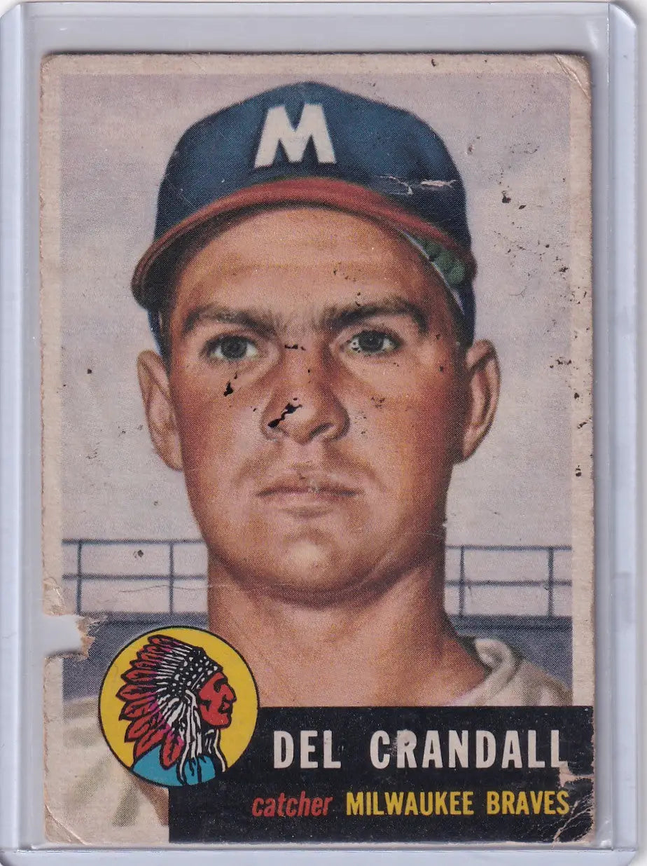 1953 Topps Baseball #197 Del Crandall - Milwaukee Braves