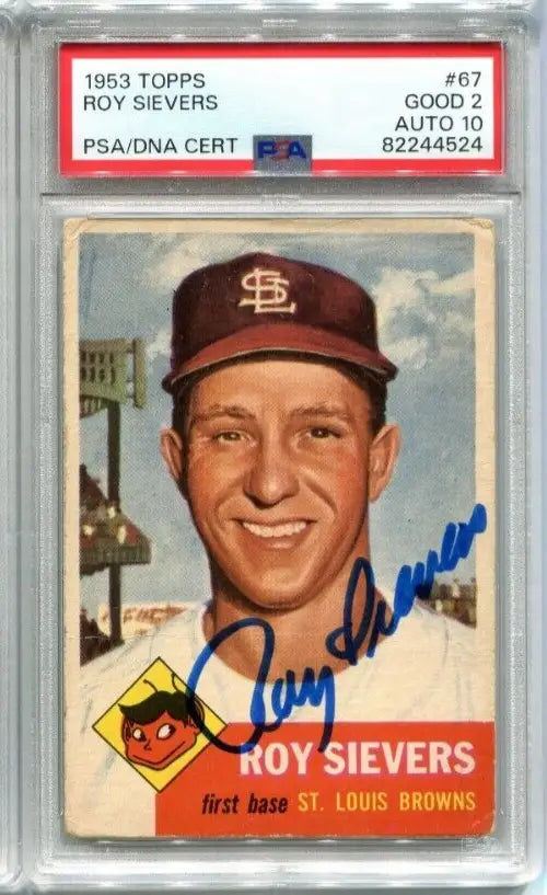 Graded Roy Sievers trading card PSA DNA 2 auto grade 10 signed collectible item