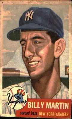 1953 Topps: Bio uses black text #86a Billy Martin - Baseball Card Single