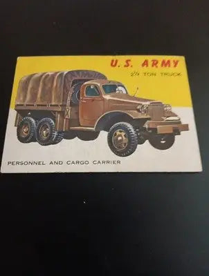 1953 Topps World On Wheels #55. U.S. Army 2 1/2 Ton Truck. VG+ - EX. - Non-Sports Card Single