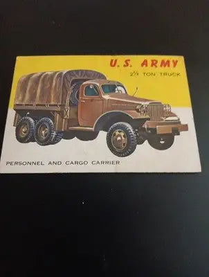 1953 Topps World On Wheels #55. U.S. Army 2 1/2 Ton Truck. VG+ - EX. - Non-Sports Card Single