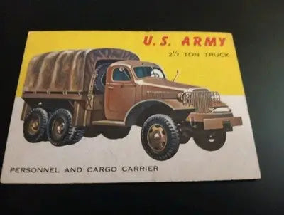 1953 Topps World On Wheels #55. U.S. Army 2 1/2 Ton Truck. VG+ - EX. - Non-Sports Card Single