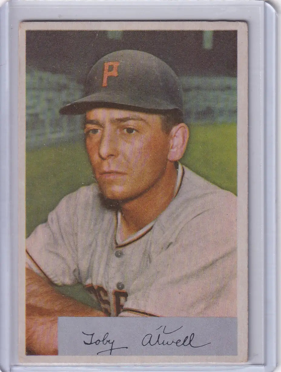 1954 Bowman Toby Atwell baseball card featuring Pittsburgh Pirates player