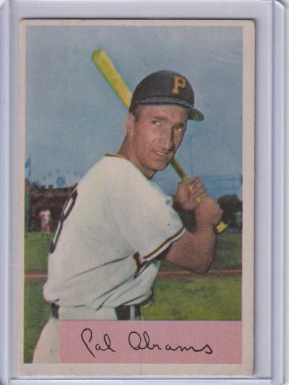 Cal Abrams baseball card from 1954 Bowman featuring Pittsburgh Pirates player