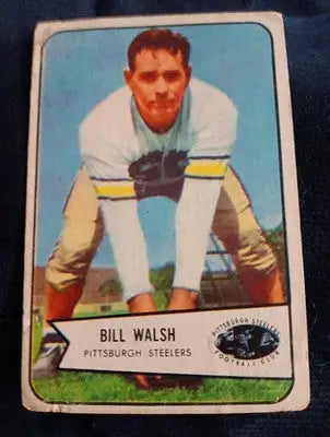 1954 Bowman - Bill Walsh #96. Pittsburgh Steelers. Overall wear. VG - Football Card Single