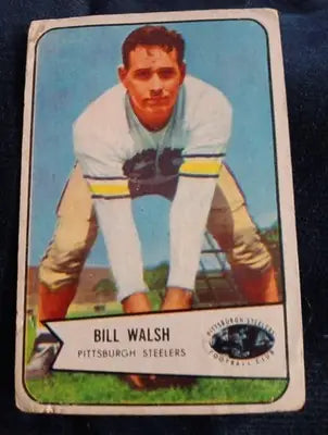 1954 Bowman - Bill Walsh #96. Pittsburgh Steelers. Overall wear. VG - Football Card Single