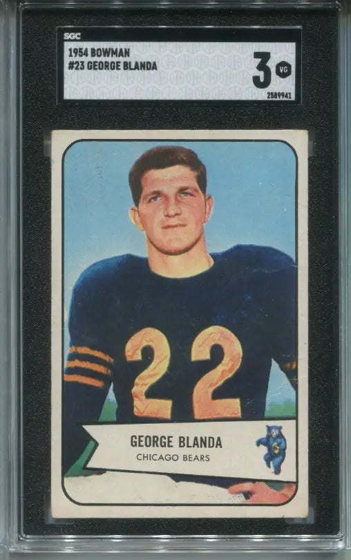 1954 Bowman George Blanda #23 RC SGC 3 VG Chicago Bears Rookie Card - Football Card Single