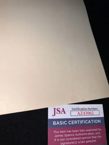 JSA authentication card for 1954 George Kell Signed Boston Red Sox photo pack