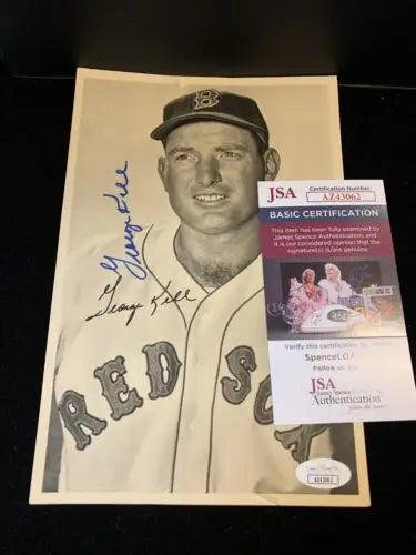 Autographed George Kell photo with certification for Boston Red Sox collectors