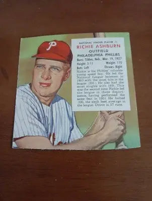 1954 Red Man Tobacco All-Stars - NL Series Richie Ashburn #1. Phila. No tab. EX