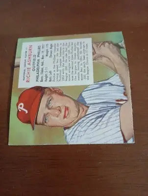 1954 Red Man Tobacco All-Stars - NL Series Richie Ashburn #1. Phila. No tab. EX