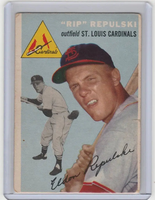 Vintage baseball card of Eldon Rip Repulski, St. Louis Cardinals outfielder