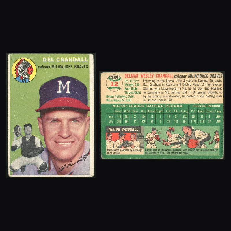 1954 Topps #12 Del Crandall Milwaukee Braves