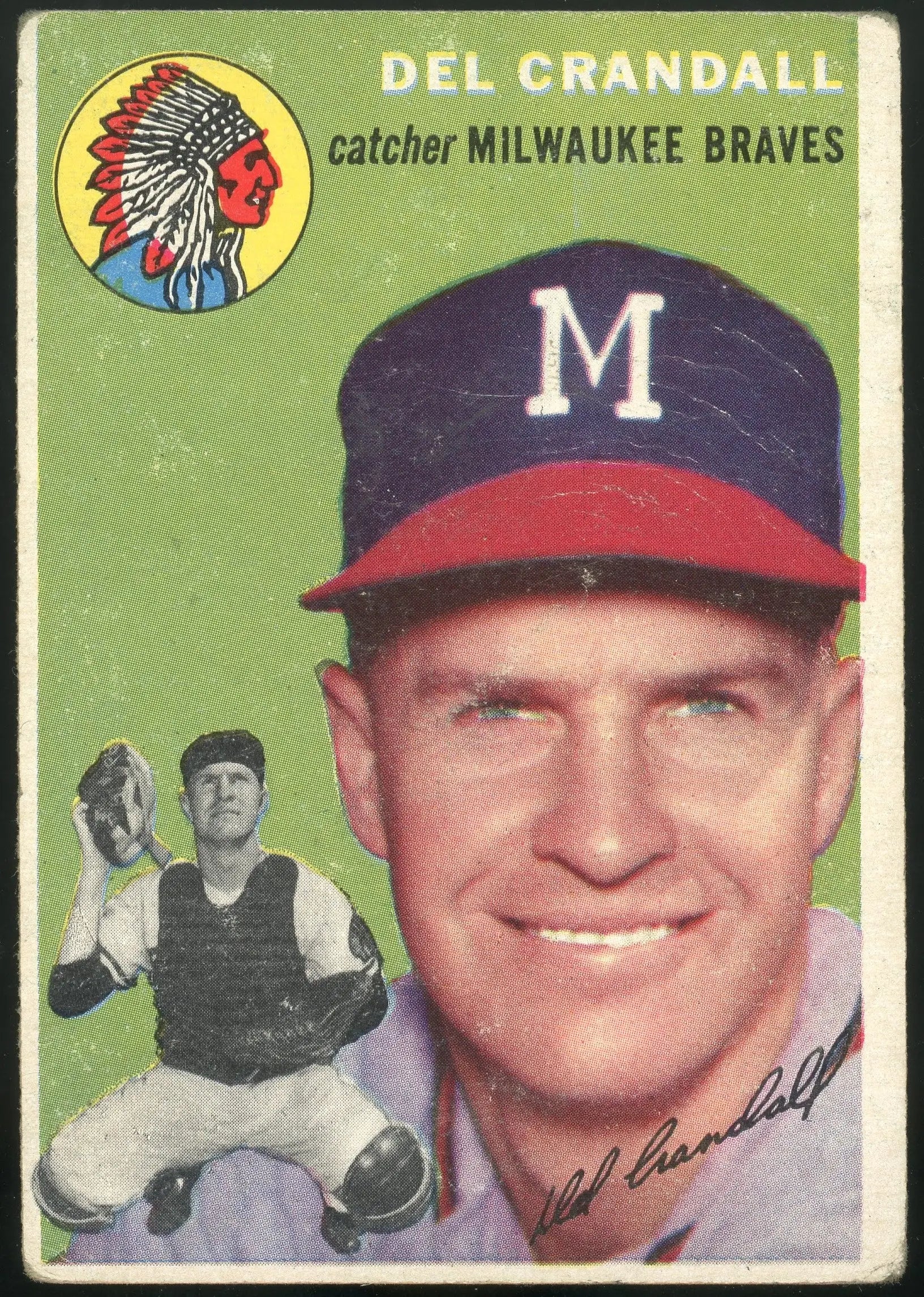 1954 Topps #12 Del Crandall Milwaukee Braves