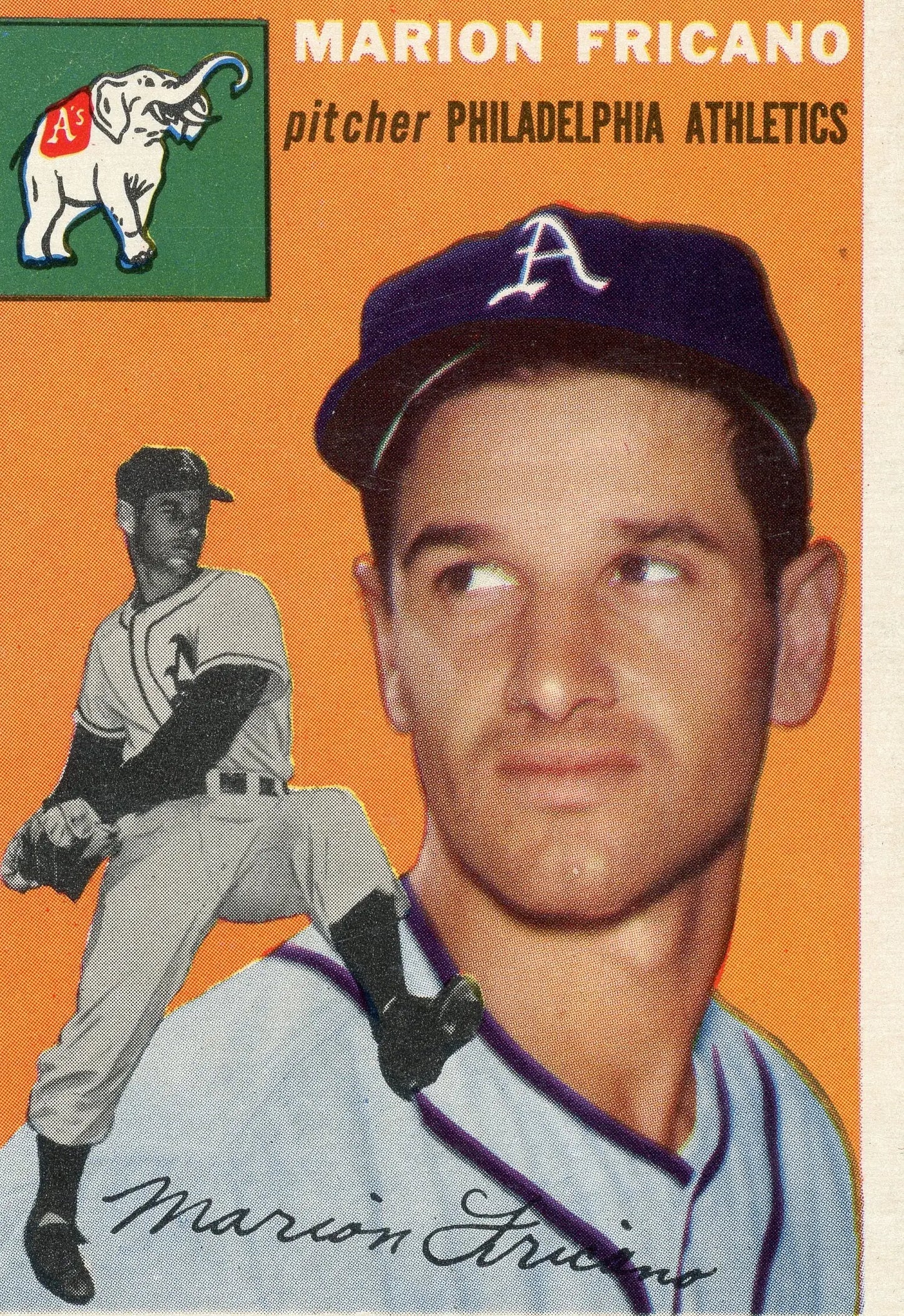 1954 Topps #124 Marion Fricano Philadelphia Athletics - Baseball Card Single