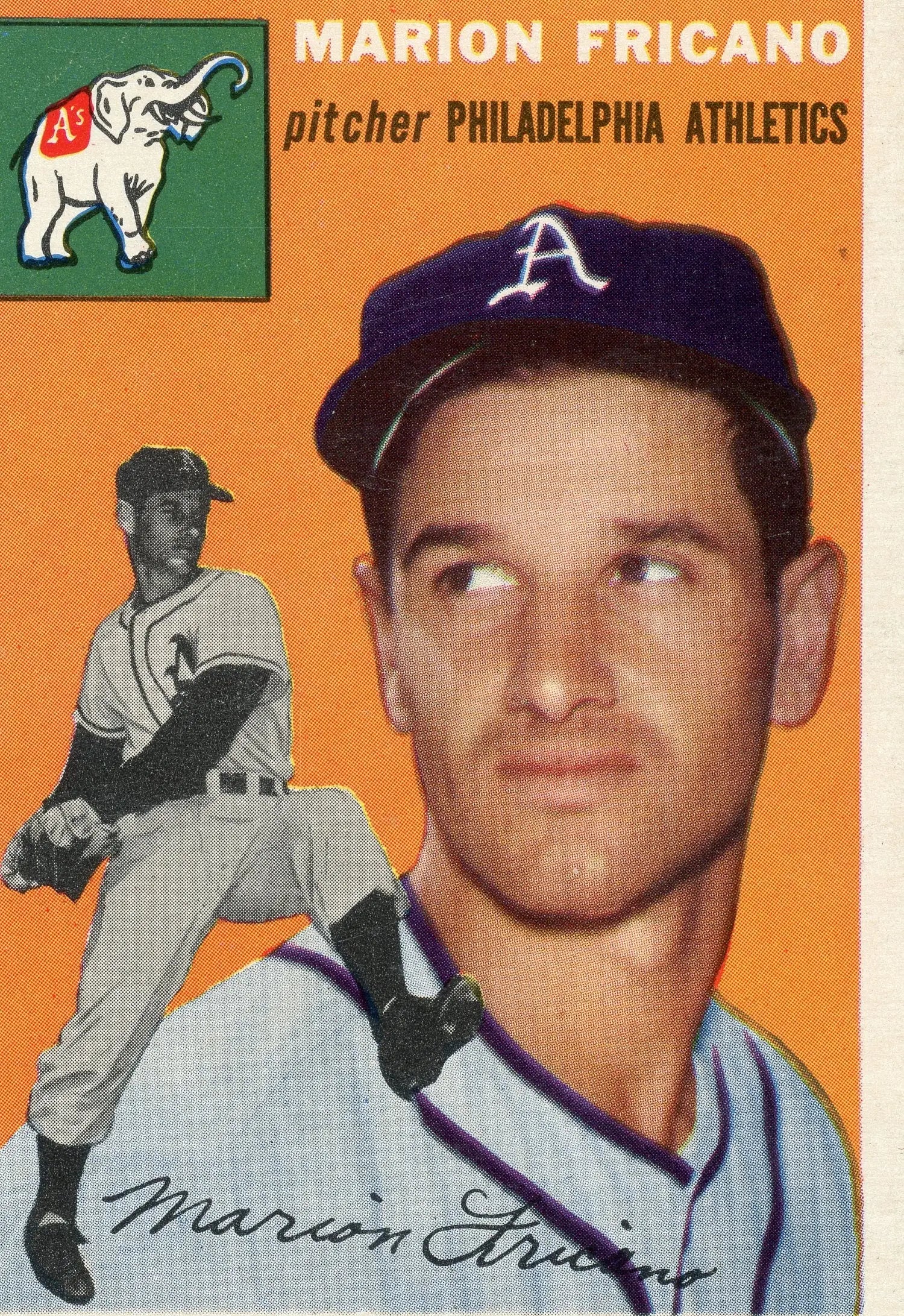 1954 Topps #124 Marion Fricano Philadelphia Athletics - Baseball Card Single