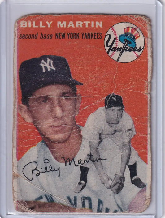 1954 Topps #13 Billy Martin - New York Yankees - Baseball Card Single