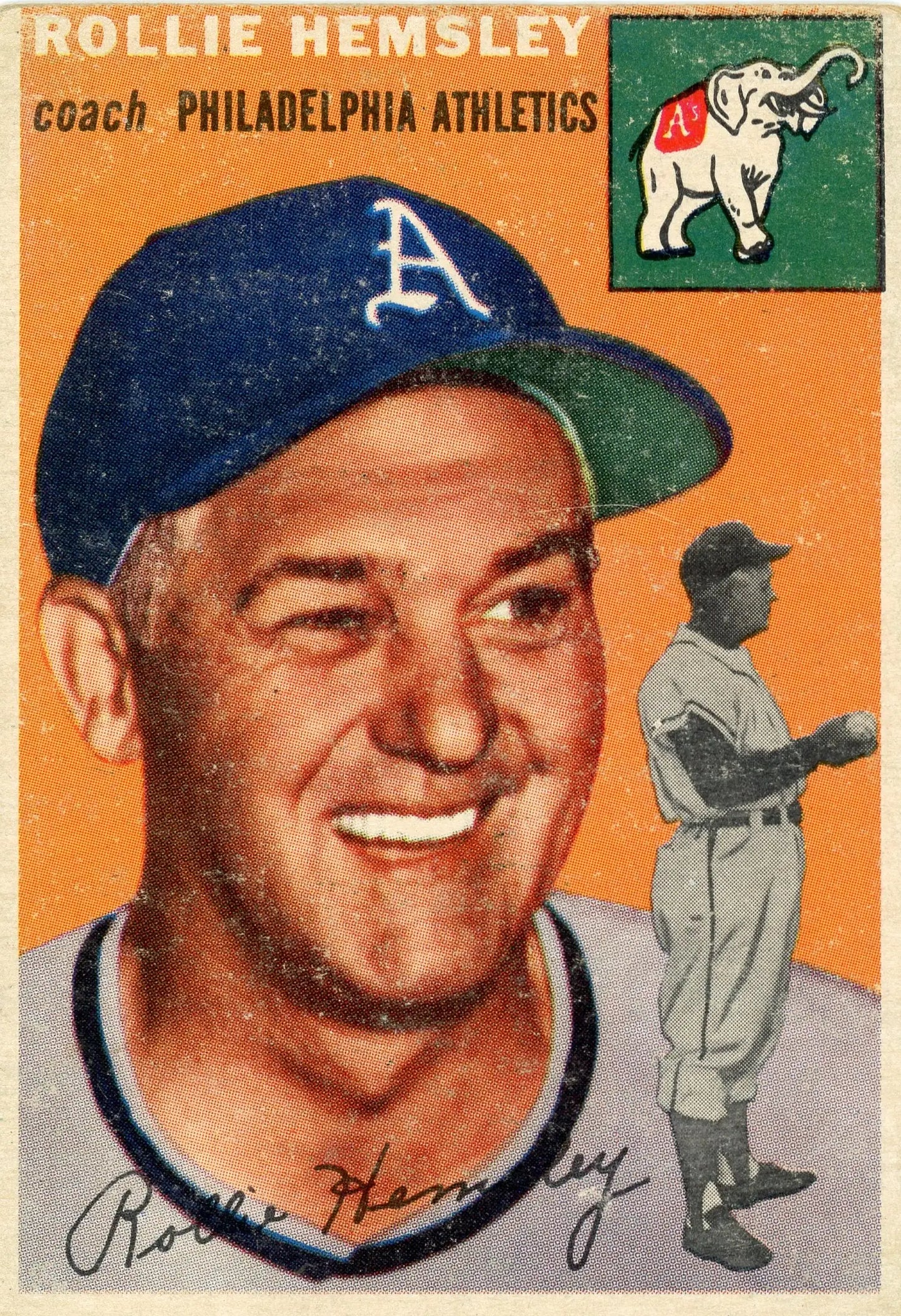 1954 Topps #143 Rollie Hemsley Philadelphia Athletics - Baseball Card Single
