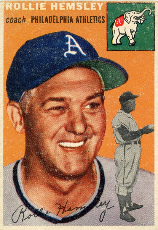 1954 Topps #143 Rollie Hemsley Philadelphia Athletics - Baseball Card Single