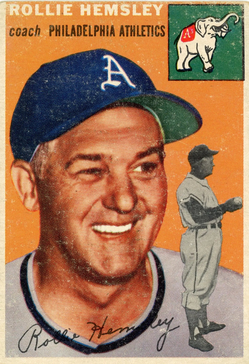 1954 Topps #143 Rollie Hemsley Philadelphia Athletics - Baseball Card Single