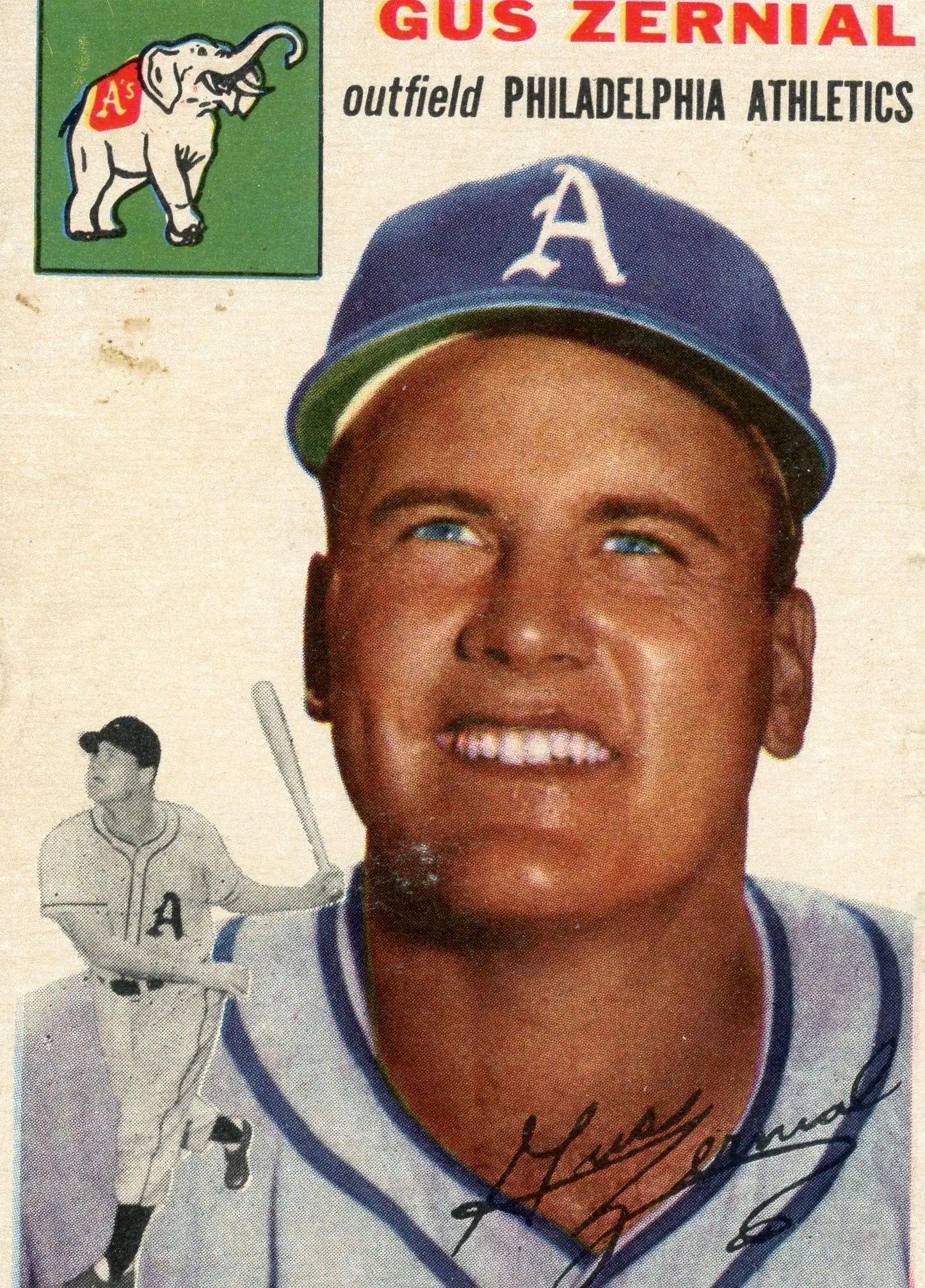 1954 Topps #2 Gus Zernial Philadelphia Athletics - Baseball Card Single