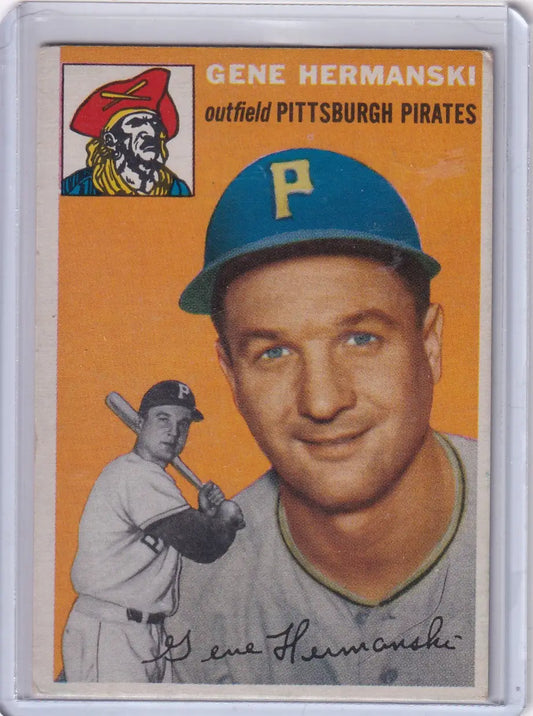 Gene Hermanski baseball card from 1954 Topps featuring Pittsburgh Pirates player