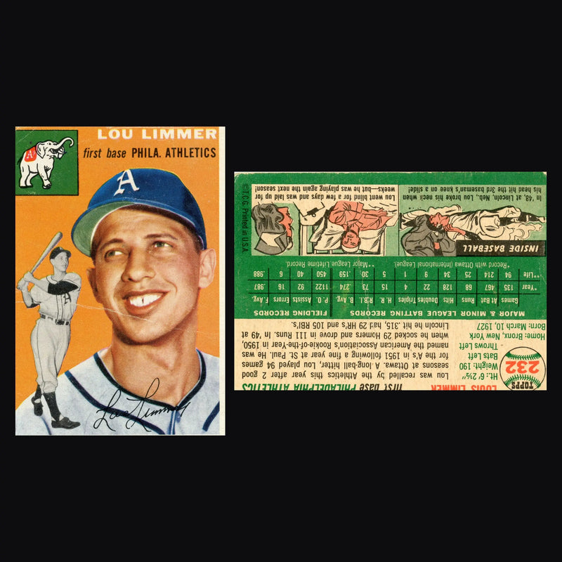 1954 Topps #232 Lou Limmer Philadelphia Athletics