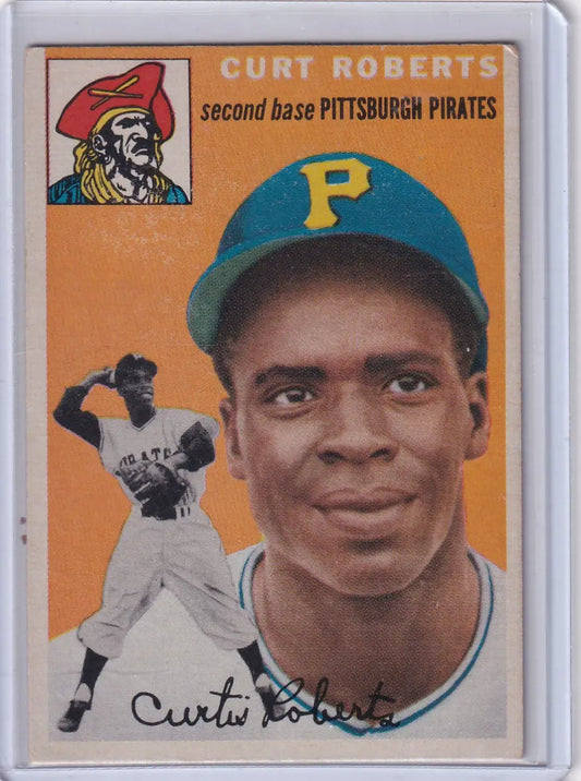 Vintage Curt Roberts baseball card from 1954 Topps Pittsburgh Pirates RC